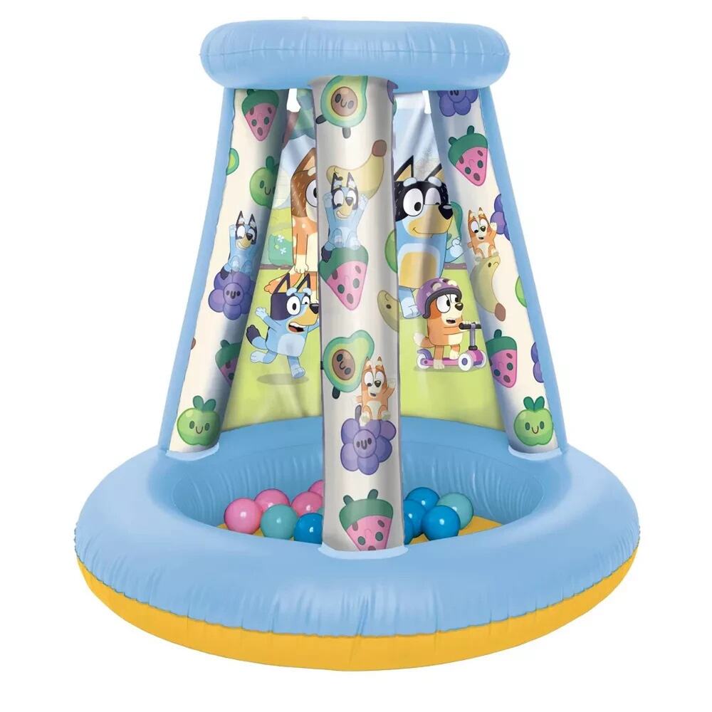 Bluey Adventure Playland Ball Pit Inflate with 15 Balls Toddler Ball Toss Roof